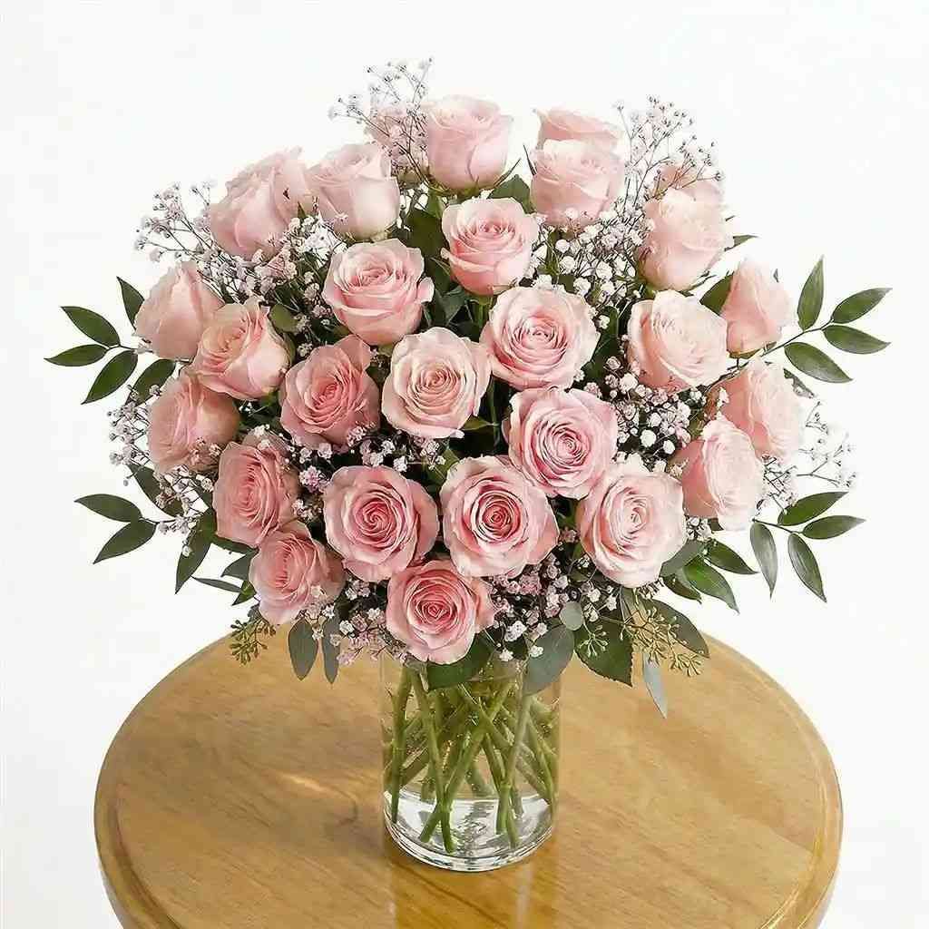 24 Pink Roses