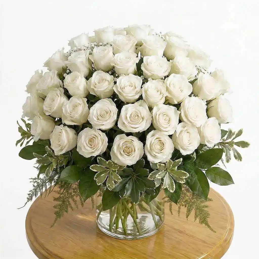 50 White Roses