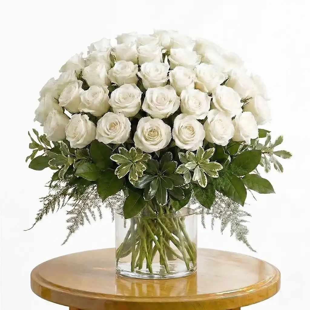 50 White Roses